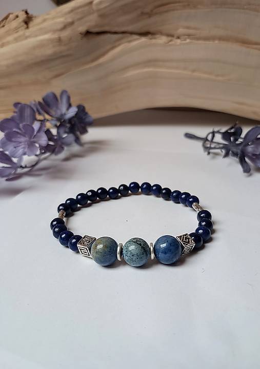 Pánske šperky - Náramok /,sodalit , lapis lazuli - 16736567_
