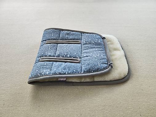 Detský textil - VLNIENKA BRITAX RÖMER B-Agile Plus Podložka do kočíka 100% Merino Top super WASH Natural Zvieratká oceľovo šedé - 16737422_