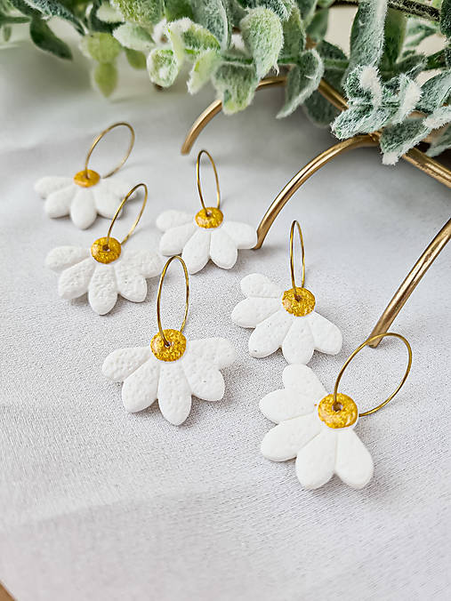 Náušnice - Náušnice z polymérovej hmoty Daisy - 16736875_