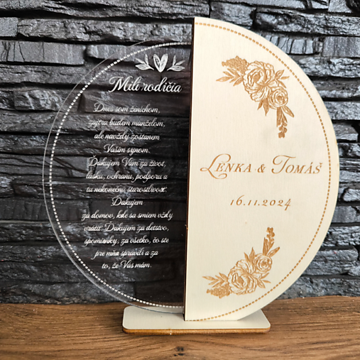 Tabuľky - Poďakovanie akryl drevo  - 16737287_