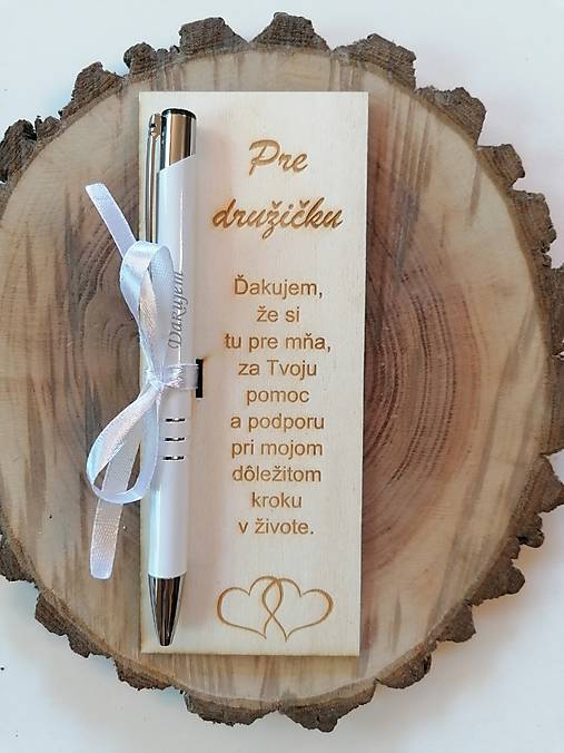 Darčeky pre svadobčanov - Drevené poďakovanie druzicje so srdcom _viac farieb - 16738229_
