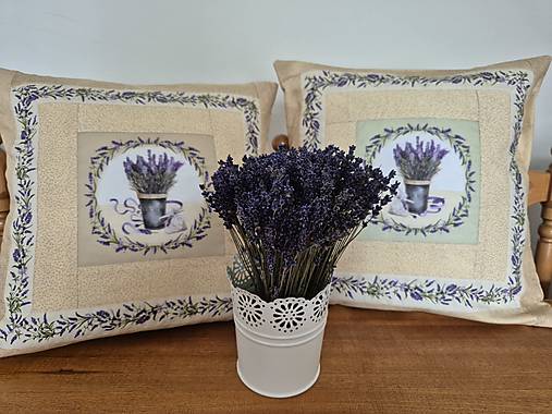 Úžitkový textil - Béžové vankúše Lavender sachet - 16741315_