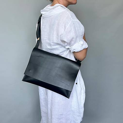 Kabelky - .MEDIUM MAXI kožená kabelka - 16742782_