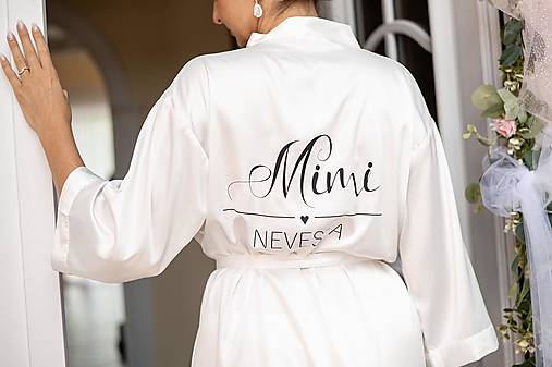 Župany - Saténový župan pre nevestu, družičku, mamku nevesty, snúbenicu (One-size - Ružová) - 16743172_