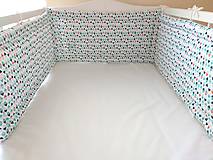 Detský textil - Plochý mantinel polovičný (Teepee stany/trojuholničky) - 16747627_