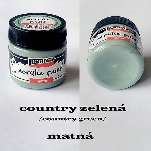 Farby-laky - Matná akrylová farba Pentart 50 ml - country zelená - 16747693_