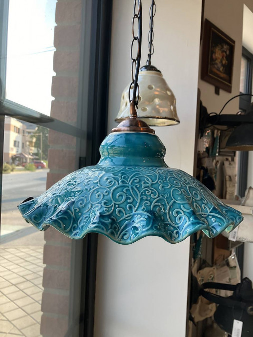 Svietidlá - Luster - lampa tyrkysová - 16749509_