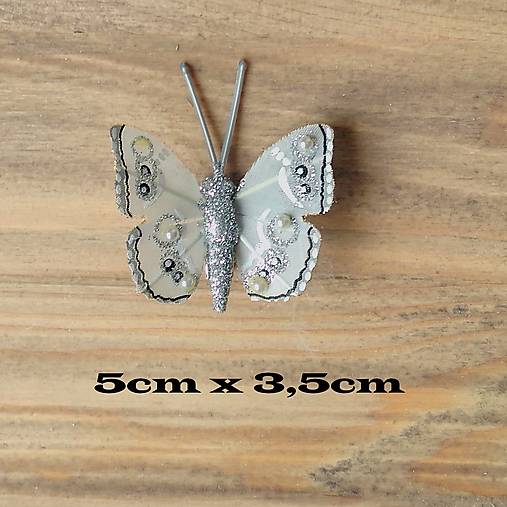 Polotovary - Motýlik - štipec - 5cm x 3,5cm - 1ks - 16748605_