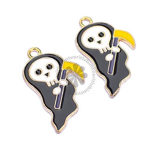 Komponenty - (7771) Halloween prívesok - smrťka, 16 x 28 mm - 1 ks - 16753075_