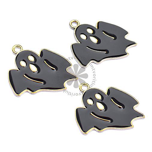 Komponenty - (7773) Halloween prívesok - duch, 22 x 27 mm - 1 ks - 16753083_