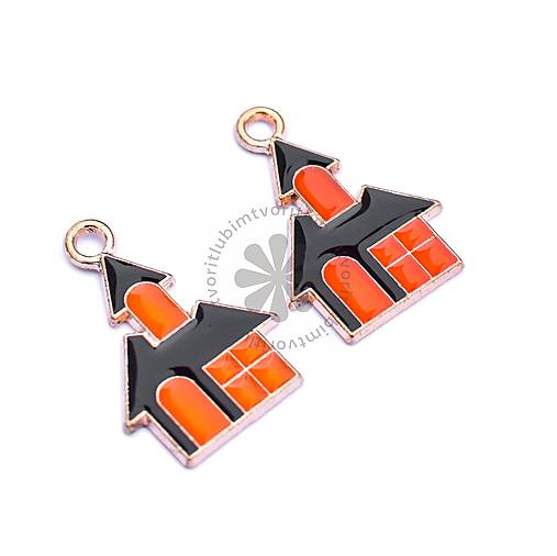 Komponenty - (7778) Halloween prívesok - dom, 15 x 22 mm - 1 ks - 16753103_
