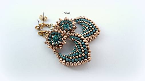 Náušnice - Pod hladinou...mini (champange II.) - 16752630_