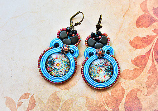 Náušnice - Soutache náušnice "V sade plnom kvetín"I. - 16752301_