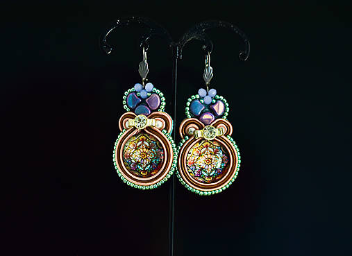 Náušnice - Soutache náušnice "V sade plnom kvetín"I. - 16752319_