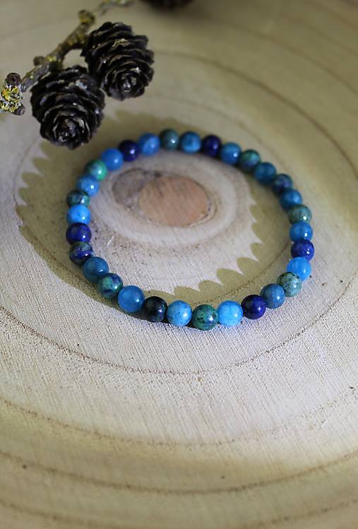 Náramky - apatit a azurit náramok  - 16755747_