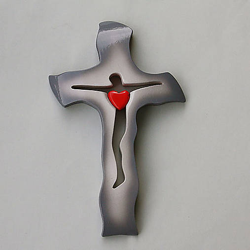 AKCIA - Svadobný krížik A22 - menší 21x14cm sivý