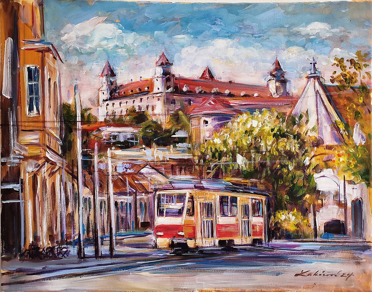 Električka pod hradom