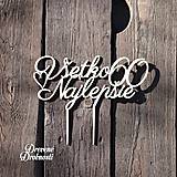 Dekorácie - Zápich na tortu – Všetko najlepšie (Všetko najlepšie Elegant) - 16757658_
