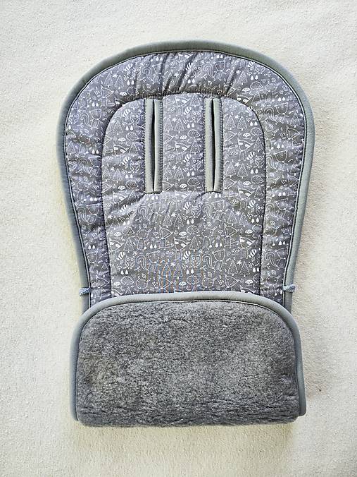 Detský textil - Vlnienka Podložka do kočíka Joie Litetrax 100% merino top super wash Grey  Zvieratká šedé - 16759605_