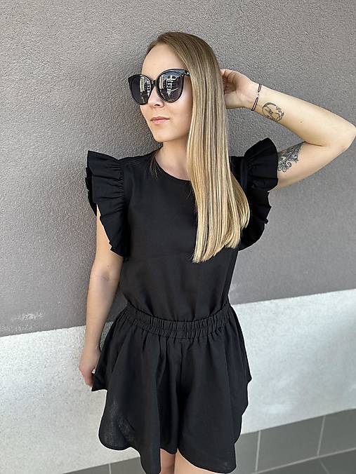 Nohavice - Ľanové šortky FTY - 16758577_