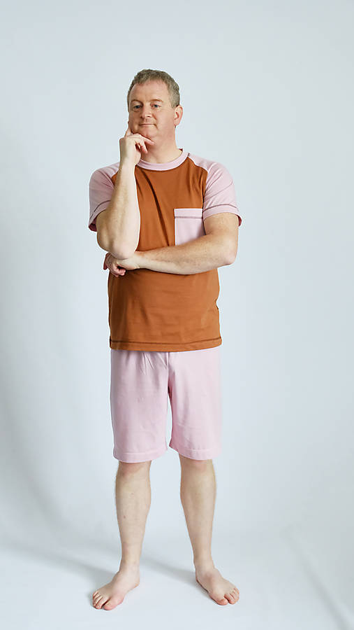 Pánske oblečenie - Pyžamo biobavlna s krátkym rukávom - 16761670_