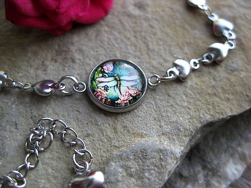 Náramky - Jemný srdiečkový náramok - chirurgická oceľ (vážka, č. 4049) - 16764673_