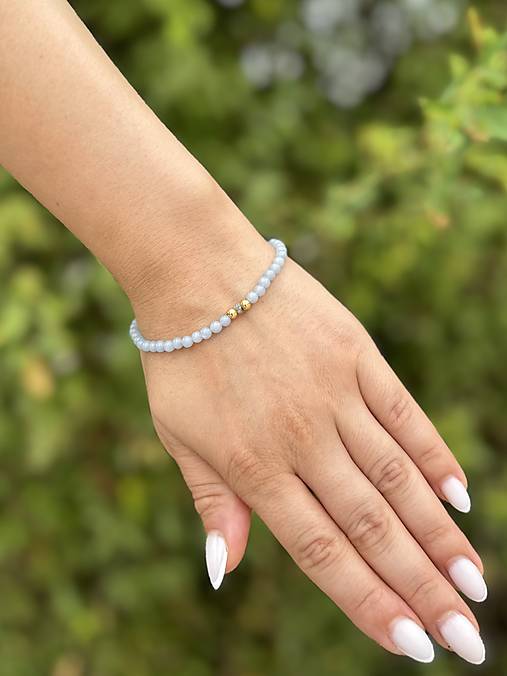 Anjelský náramok Vyššieho vedomia, komunikácie a uzdravovania vzťahov - Diamant a Angelit