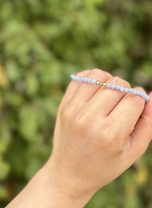 Anjelský náramok Vyššieho vedomia, komunikácie a uzdravovania vzťahov - Diamant a Angelit