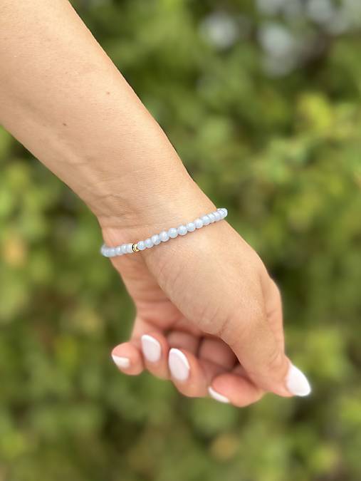 Anjelský náramok Vyššieho vedomia, komunikácie a uzdravovania vzťahov - Diamant a Angelit