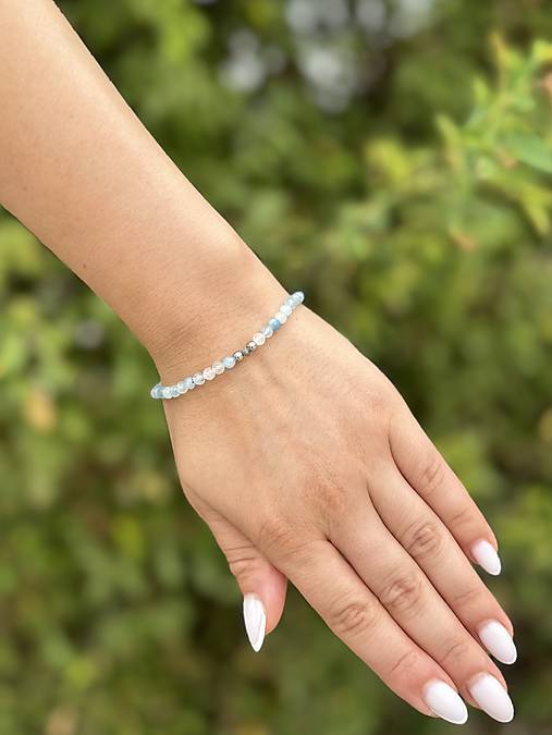 Náramok Čistého srdca a odvahy - Diamant a Akvamarín