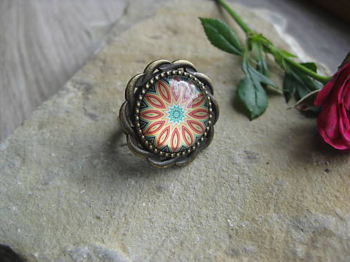 Prstene - Veľký prsteň (mandala3 - bronz , č. 4068) - 16765843_