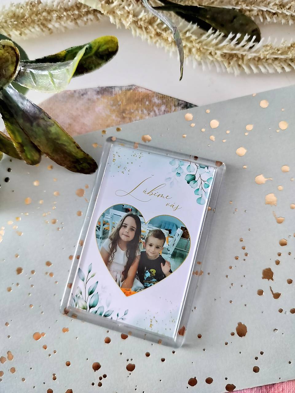 Magnetka s fotkou v srdiečku , darček na vianoce