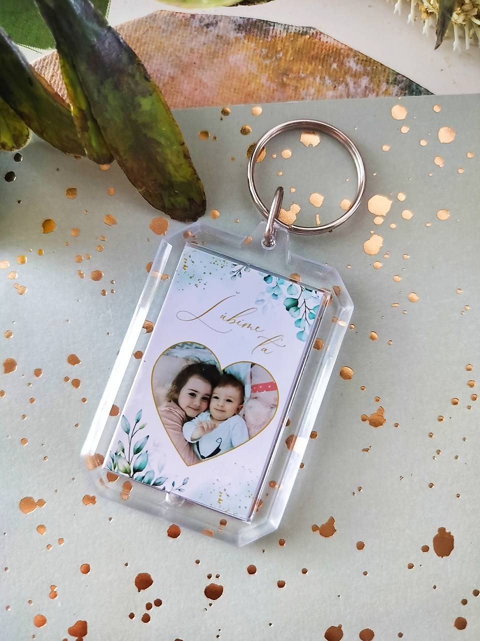 Kľúčenka s fotkou a textom ľúbime ťa