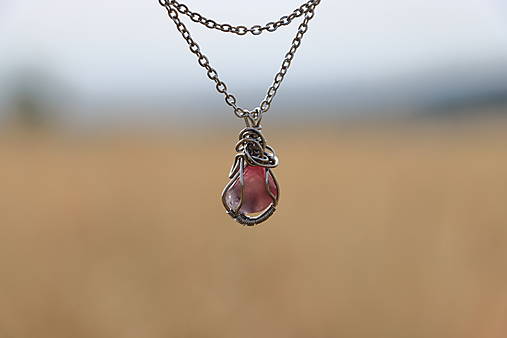 Náhrdelníky - Prívesok s ružovým turmalínom - 16765449_