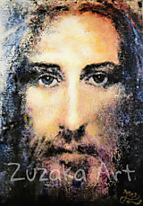 Obrazy - Portrét Ježiša - print na umeleckom plátne - 16770724_