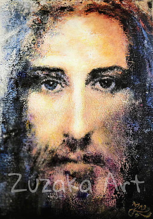 Obrazy - Portrét Ježiša - print na umeleckom plátne - 16770724_