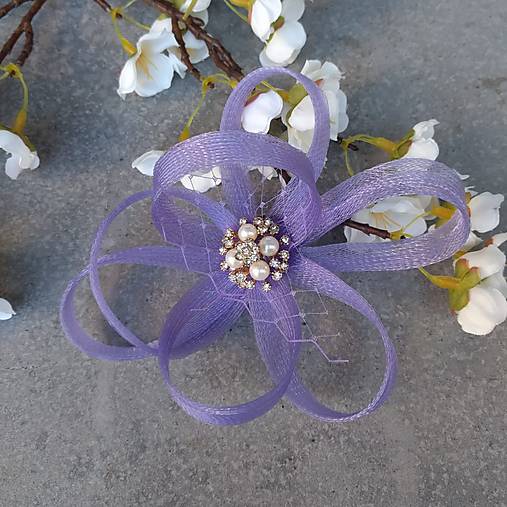 Ozdoby do vlasov - Violka Fascinator - 16772298_
