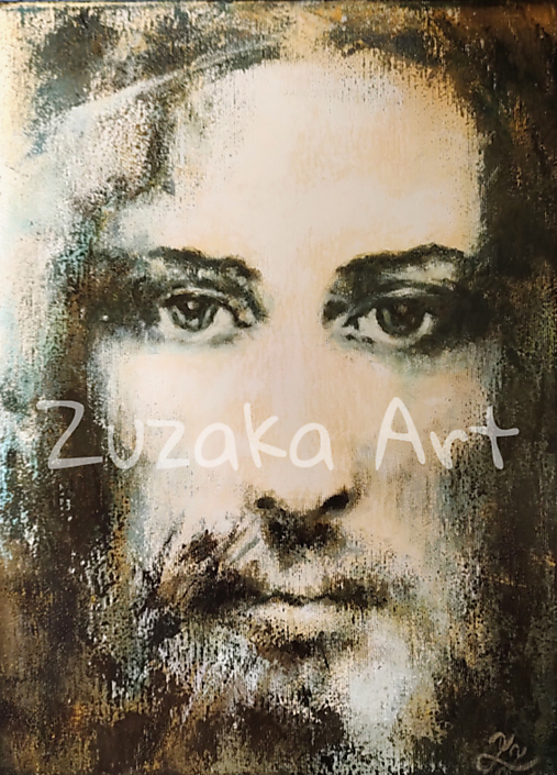 Obrazy - Obraz Ježiša - print na umeleckom plátne. - 16772118_