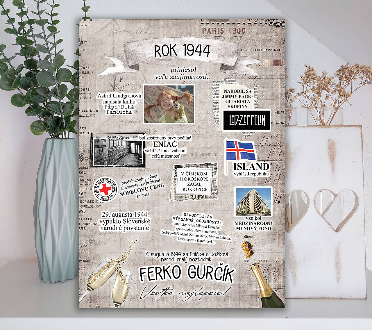 Tabuľka k narodeninám pre oslávencov narodených v roku 1944