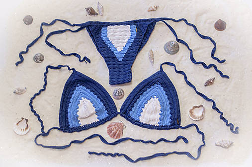 Plavky - Hačkované plavky Anchusa - 16775530_