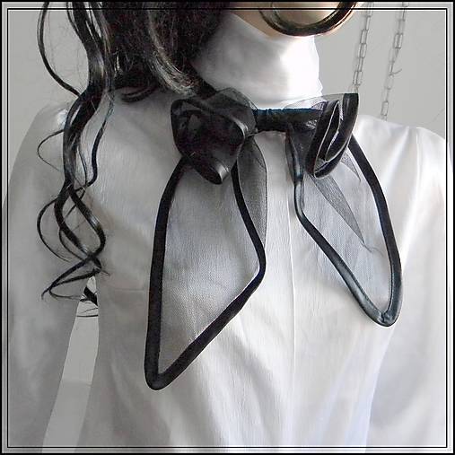 Iné doplnky - Elegantná gotická tylová mašľa - 16776895_