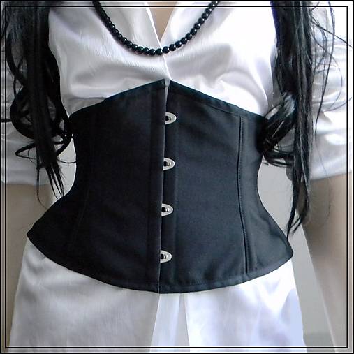 Šaty - Gotický čierny korzet  - OP 76cm-84cm - 16778310_