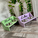 Pre zvieratá - Stojan na misky pre psa a mačku s 3D menom - bledofialový "lilac" (STREDNÝ) - 16778793_
