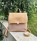 Batohy - Vanessa backpack velbloudí s tkanou látkou - 16780114_