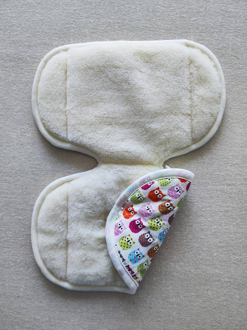 Detský textil - VLNIENKA zmenšovacia vložka do autosedačky Graco Turn2me 100% Merino top super wash Natural Sovička - 16782212_