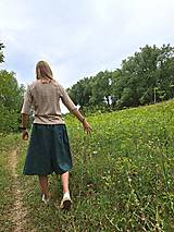 Nohavice - Ľanové sukňové nohavice - 16782487_