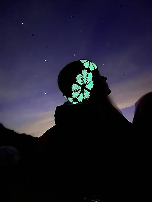 Čiapky, čelenky, klobúky - Čelenka polárna žiara s fleecom - 16784732_