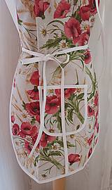 Iné oblečenie - Dámska zástera maky a obilie na režnej - 16790521_