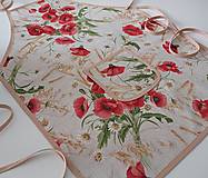 Iné oblečenie - Dámska zástera maky a obilie na režnej - 16790524_