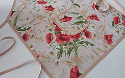 Iné oblečenie - Dámska zástera maky a obilie na režnej - 16790526_